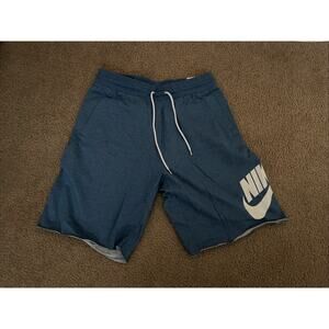 Nike Sportswear Mens Size L Cotton Loose Fit Shorts Blue White 836277 407 • NWT